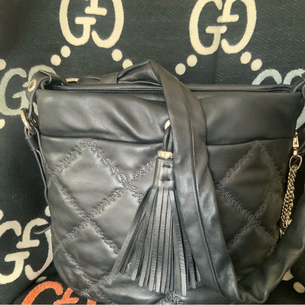 Stuart Weitzman Black Quilted Shoulder Bag